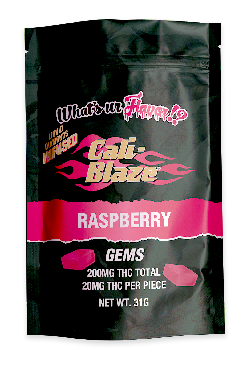 Photograph of product: Cali Blaze 200mg Gummies - Raspberry