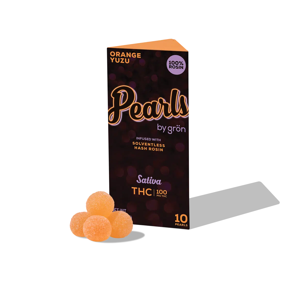 Photograph of product: Gron Rosin Pearls 10pk/100mg- Orange Yuzu