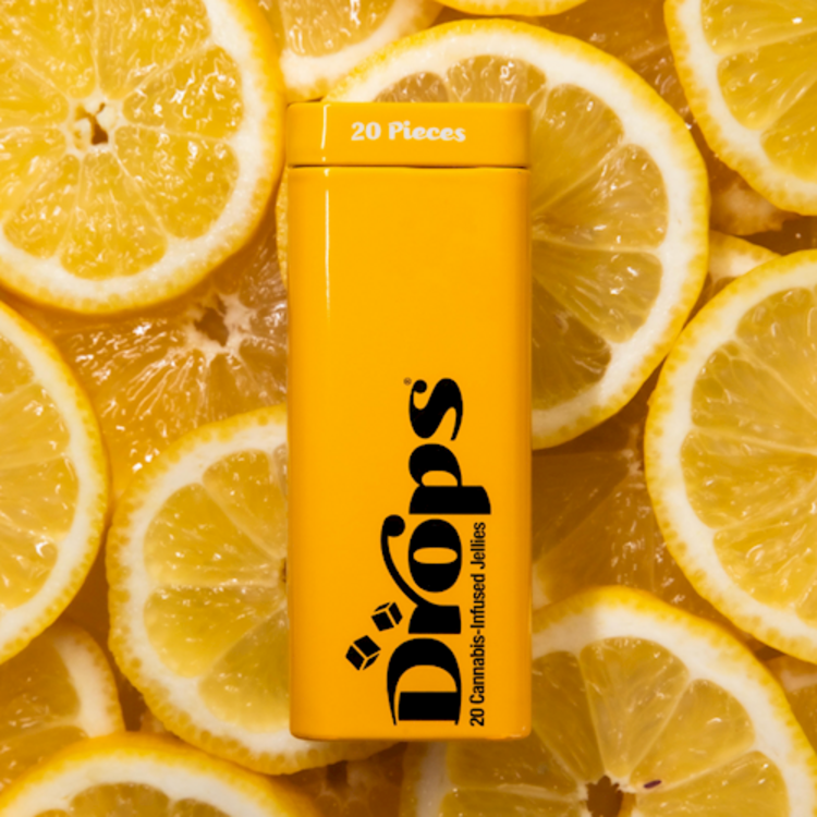 Photograph of product: DROPS Rosin Gummies TH-oui 100mg - Lemon (Active) 20pk 1.56oz