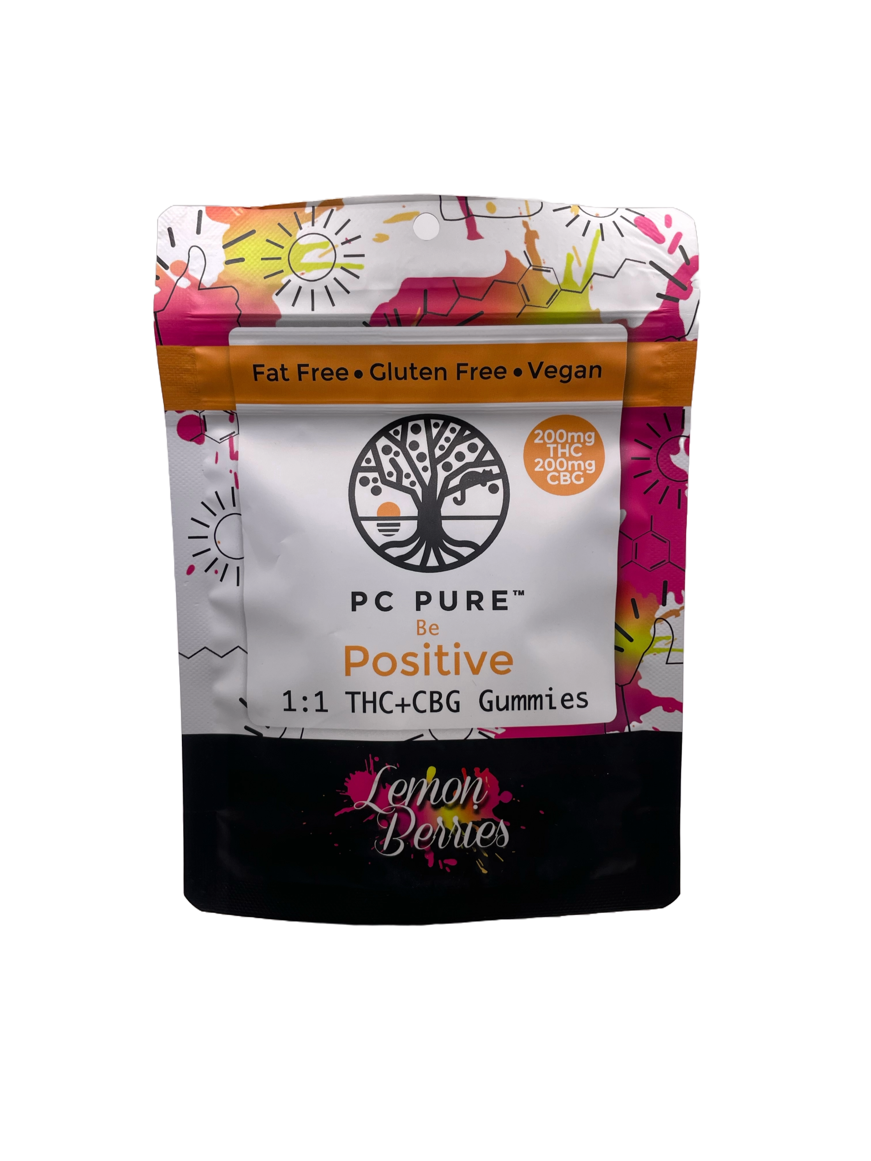Photograph of product: PC Pure Lemon Berry 1:1 200mg TH-oui/CBG Gummies Rec