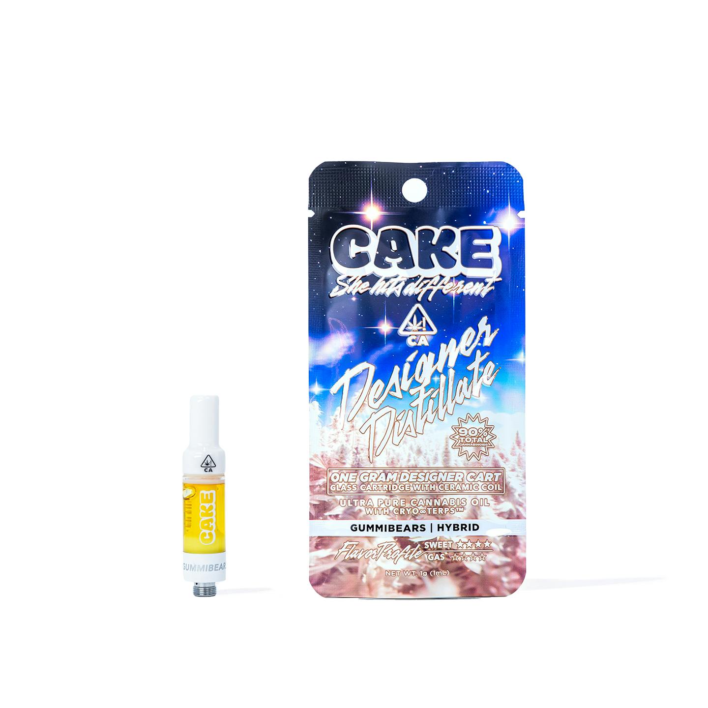 Photograph of product: Cake Designer Distillate Cart 1g Gummibear Kush