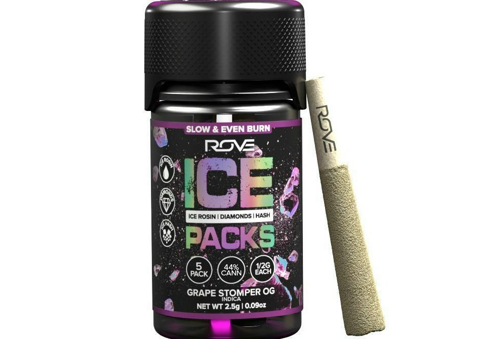Photograph of product: Grape Stomper OG | 0.5g Infused Pre-Roll | 5-Pack