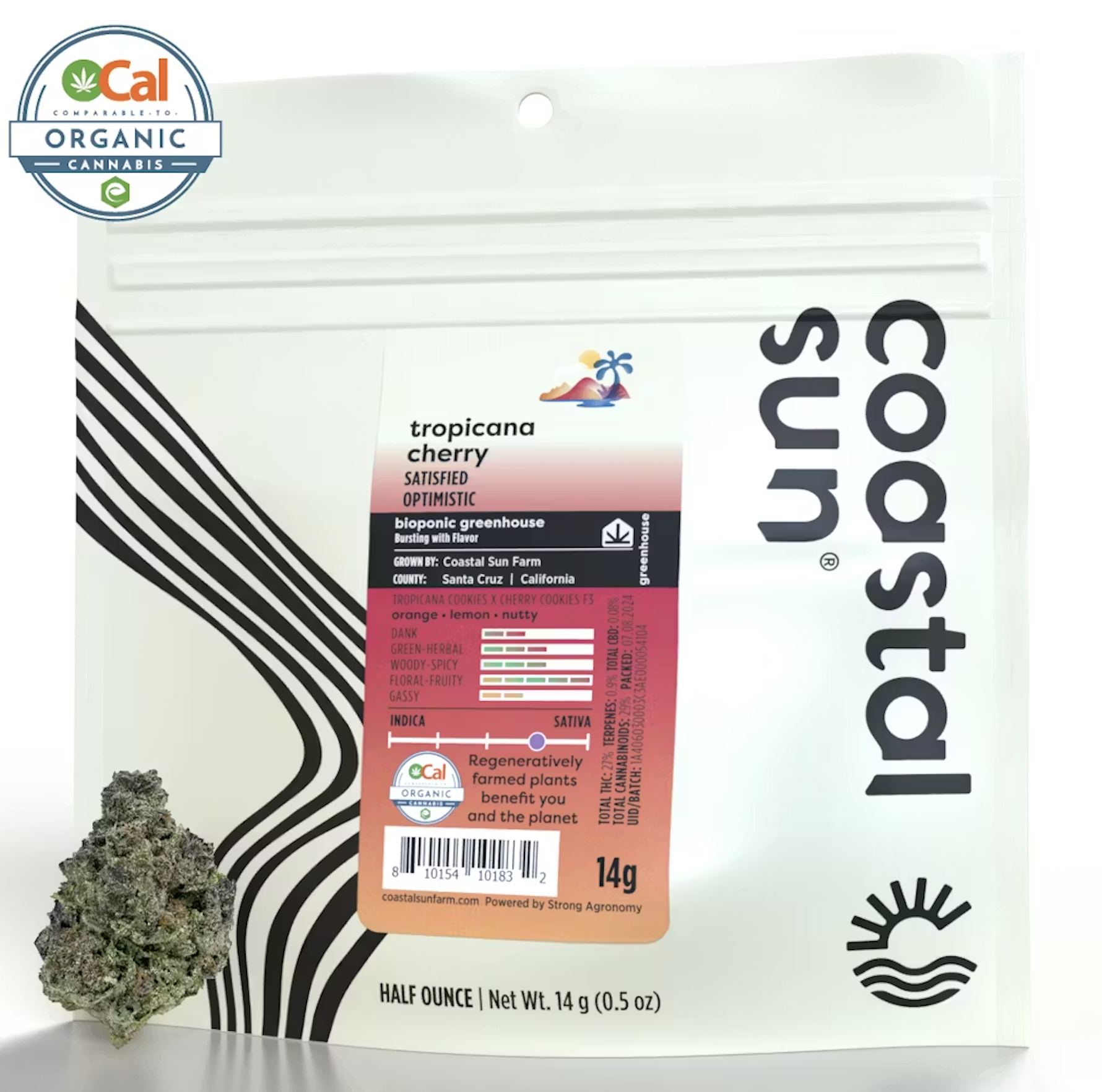Photograph of product: Tropicana Cherry (S) 14g - Coastal Sun Cannabis