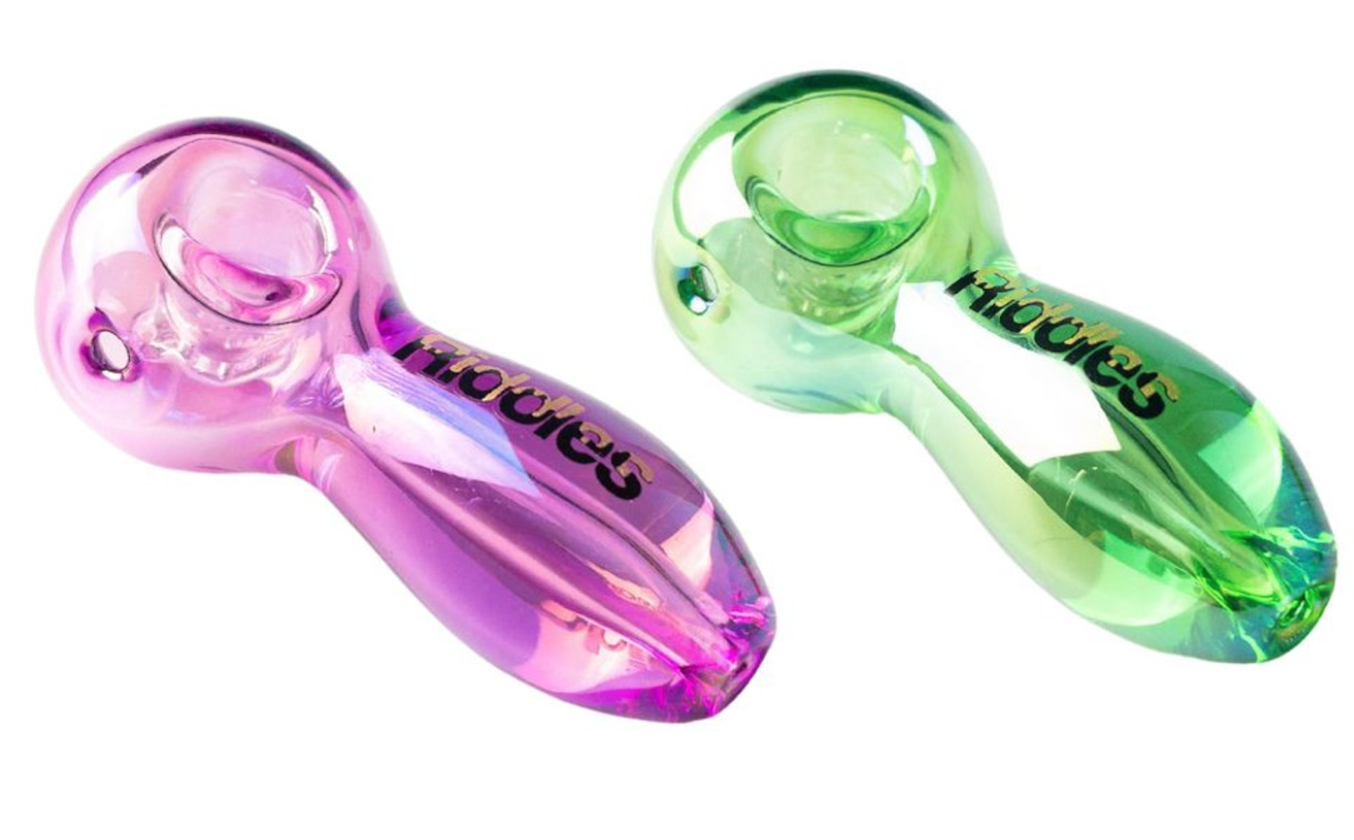 Photograph of product: Glass - Riddles Iridescent 3.5" w/Screen Hand Pipe