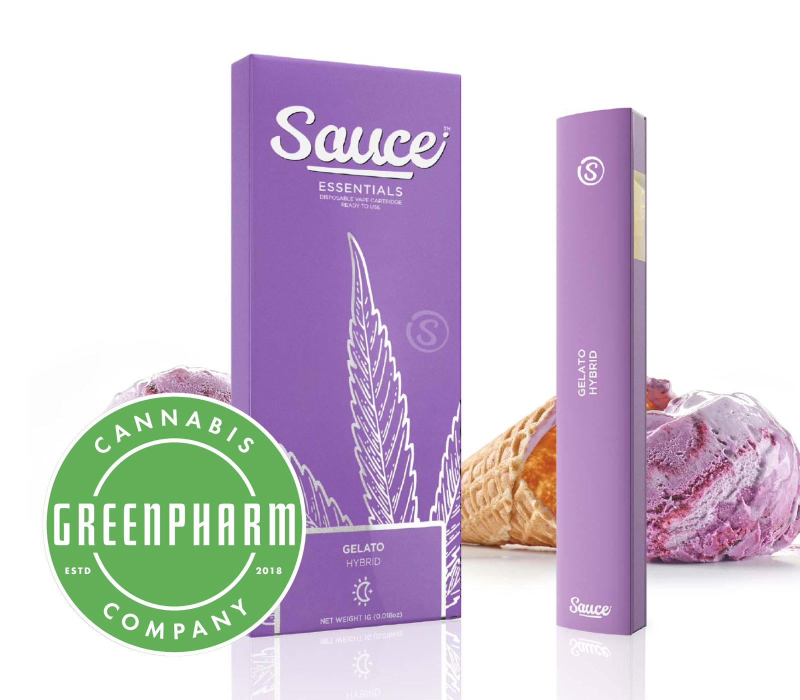 Photograph of product: Disposable Vape | Sauce Essentials | Gelato