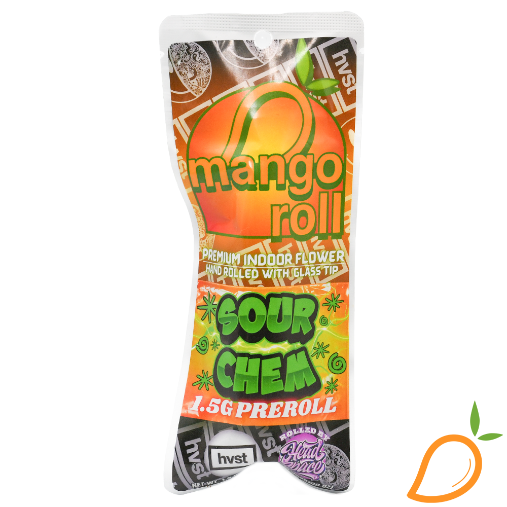 Photograph of product: 1.5g Sour Chem Mango Roll HeadSpace