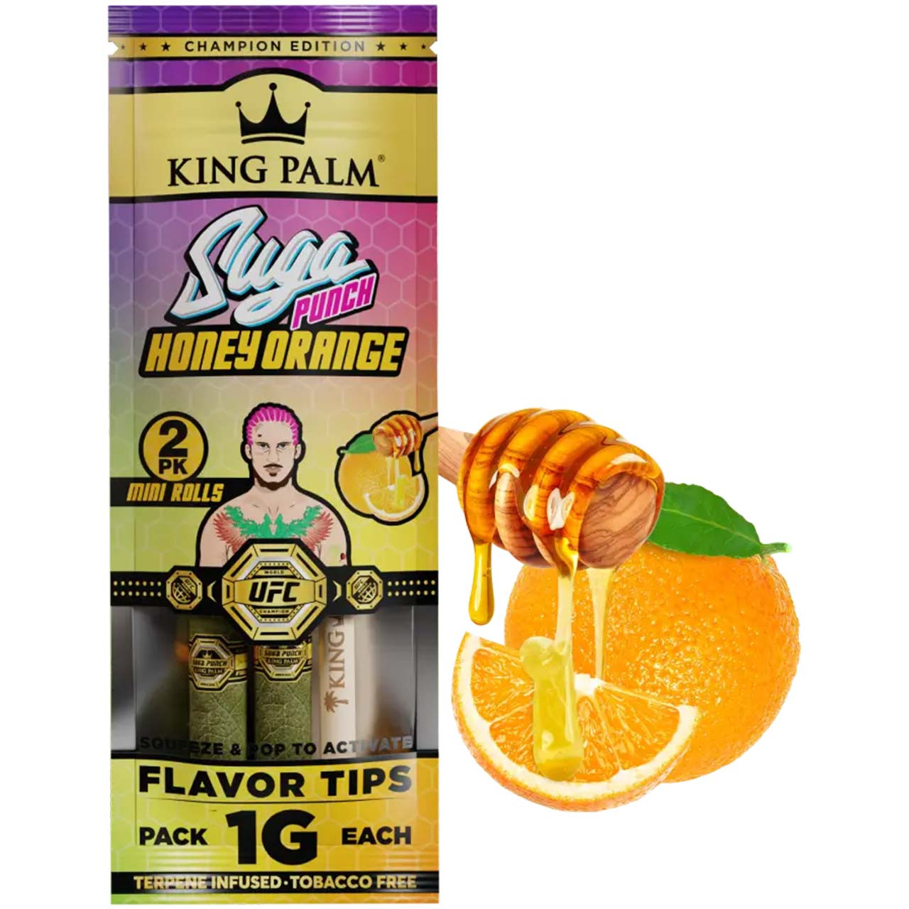 Photograph of product: King Palm Mini Wraps Honey Orange 2pk