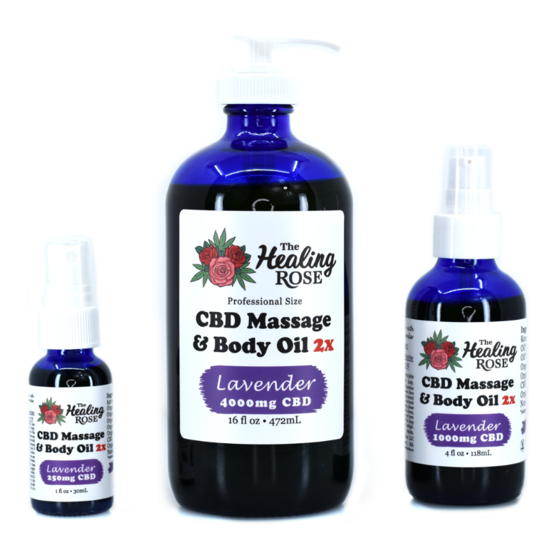 Photograph of product: Lavender CBD Massage & Body Oil 1000mg 4oz