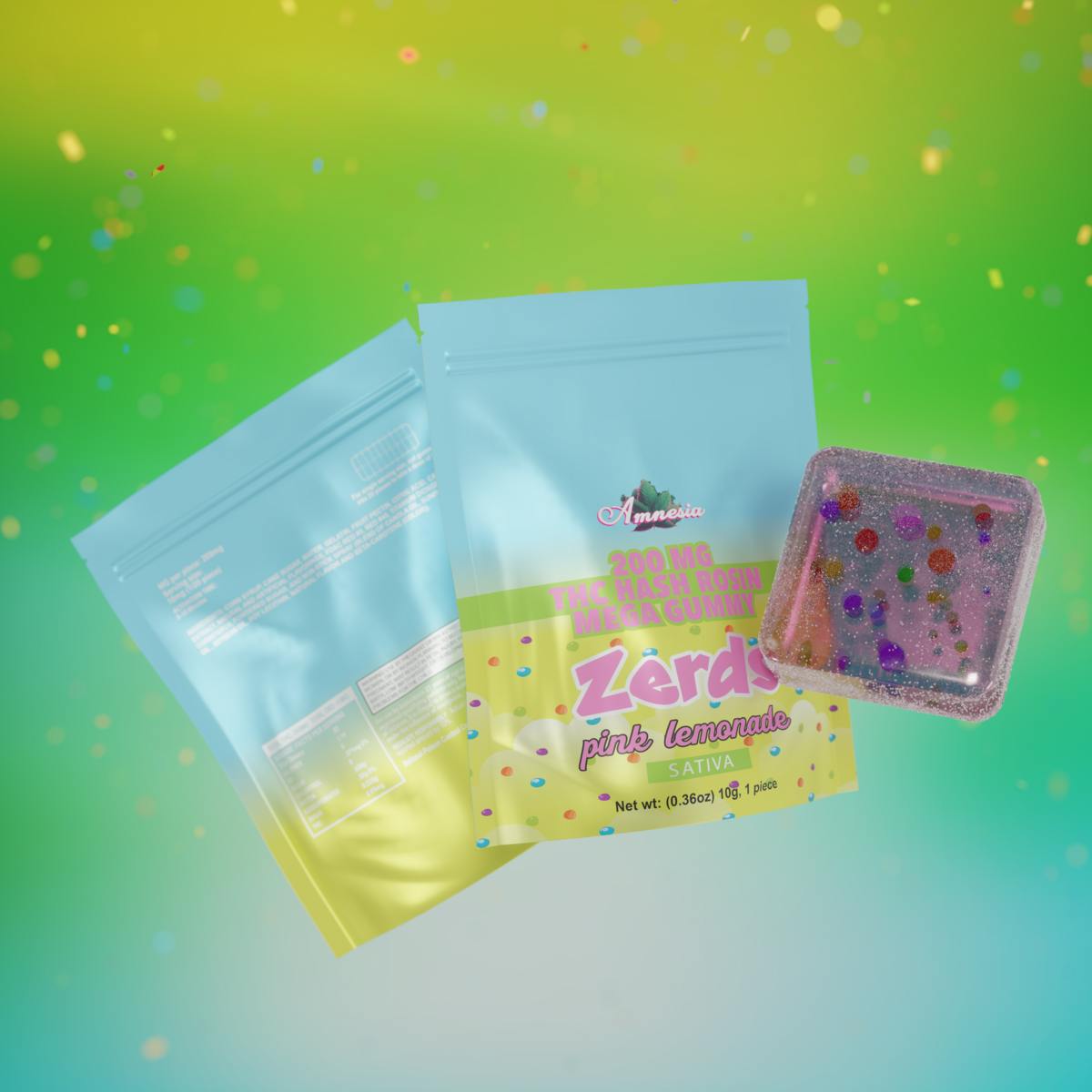 Photograph of product: AMNESIA | ZERDS PINK LEMONADE - au chocolat ROSIN GUMMIES | 1PK | Oui'd