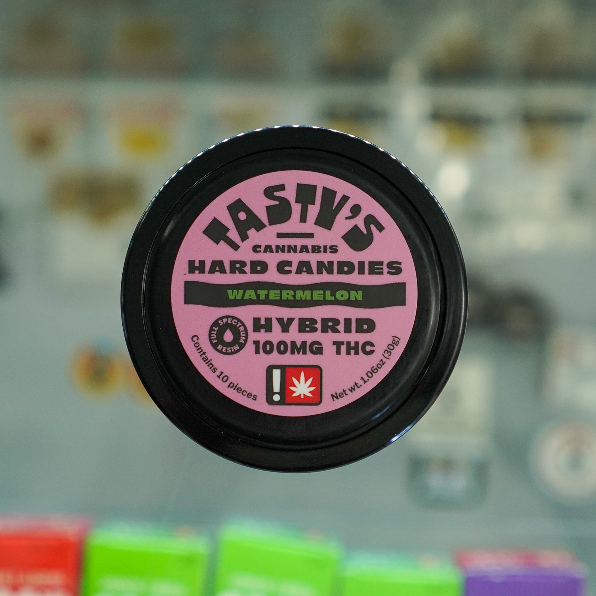 Photograph of product: Watermelon Hard candies 100mg - Tasty's