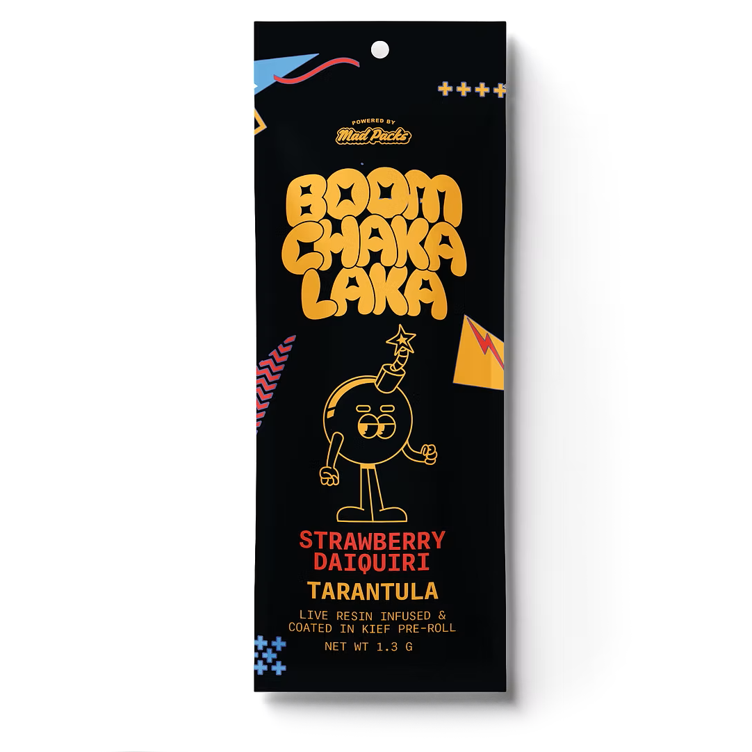 Photograph of product: Boom Chaka Laka Strawberry Daiquiri Infused Tarantula Preroll Rec