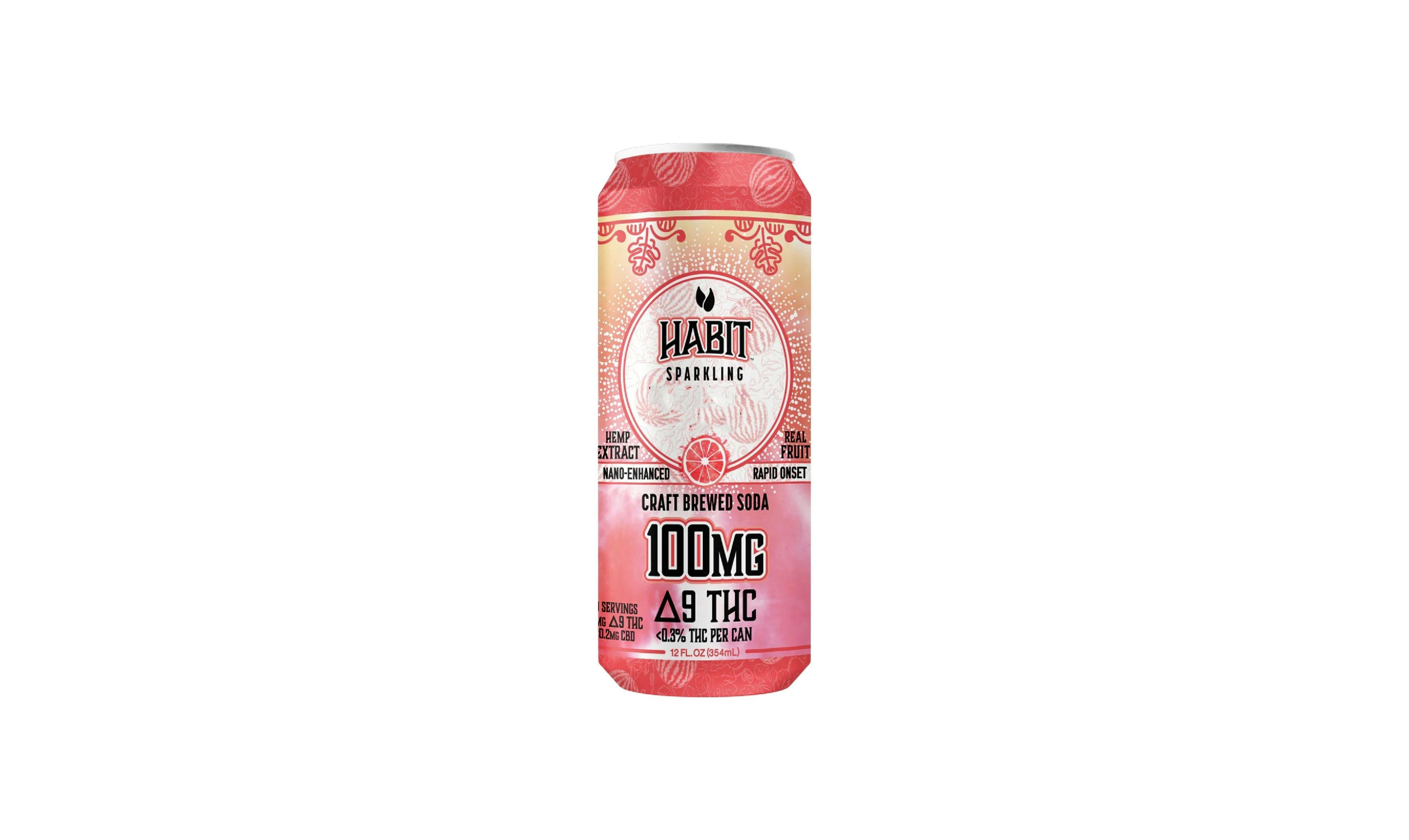 Photograph of product: Habit Sparkling Soda Lazy Peach 12oz 100mg