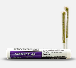 Photograph of product: Generic AF | 2 Pack | Infused Oui'd AF Pre rolls | Central Processors