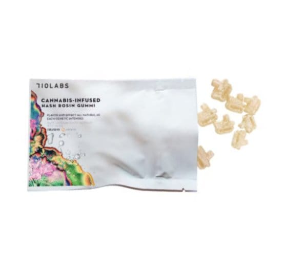 Photograph of product: 710 Labs - Upside Down Frown #5 - Hash Rosin Gummies - 100mg - Gummies