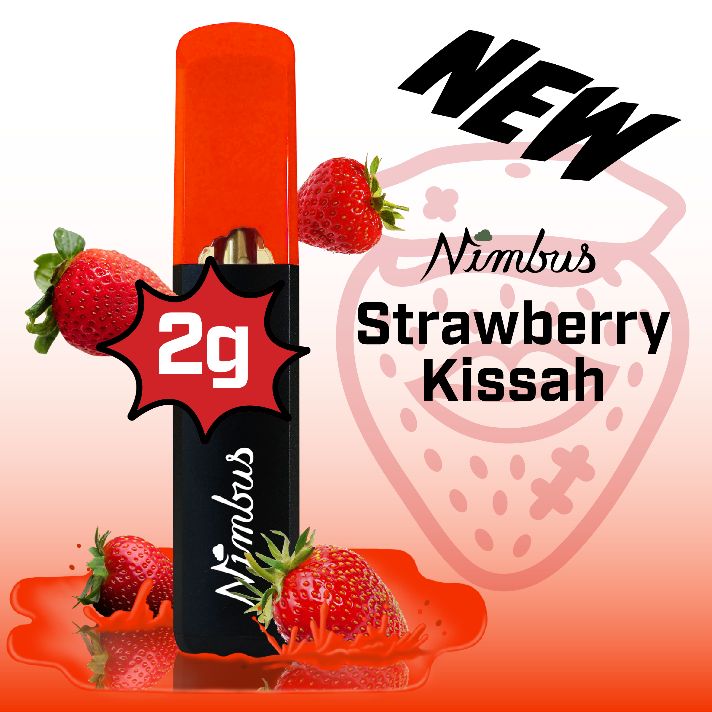 Photograph of product: Strawberry Kissah | Disposable Vape | 2g (TAX INCLUDED)