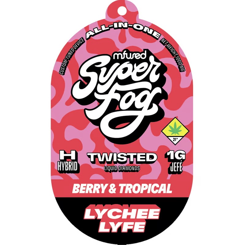 Photograph of product: Lychee Life Twisted Melted Diamonds Disposable Vape