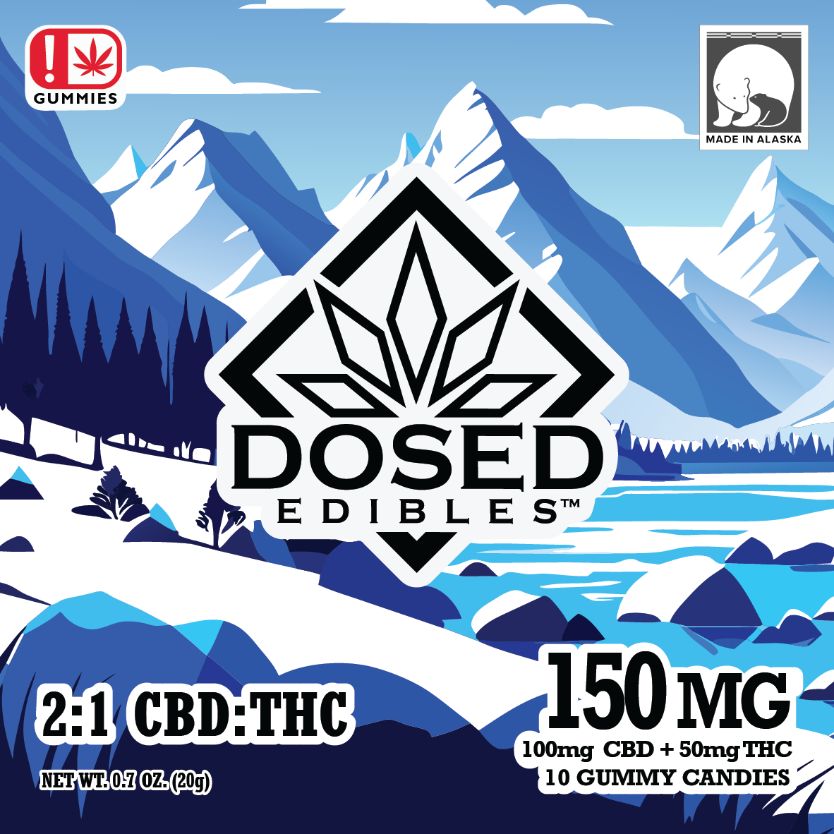 Photograph of product: Dosed Edibles Gummies | 2:1 CBD:TH-oui | 50mg | 10pk