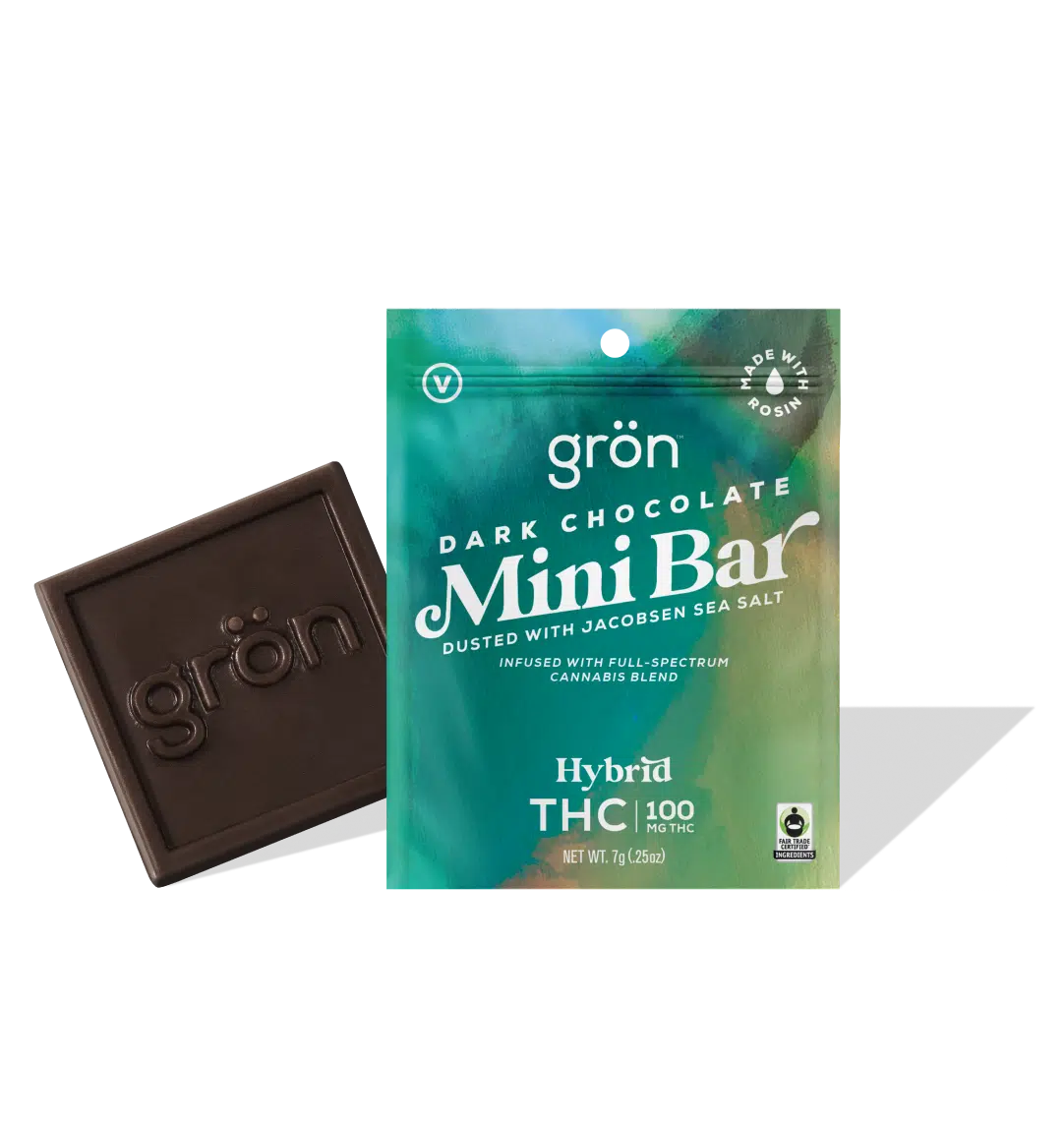 Photograph of product: Grn - Mini Bar - Dark Chocolate - Hybrid - Single Chocolate Edibles