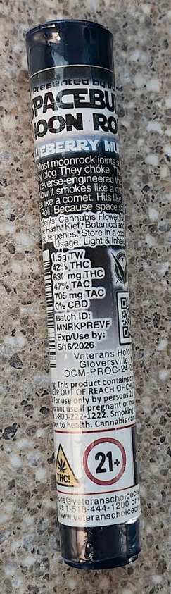 Photograph of Product: Blueberry Muffin Moon Roll Infused Pre roll | Indica Dominant | Spacebuds