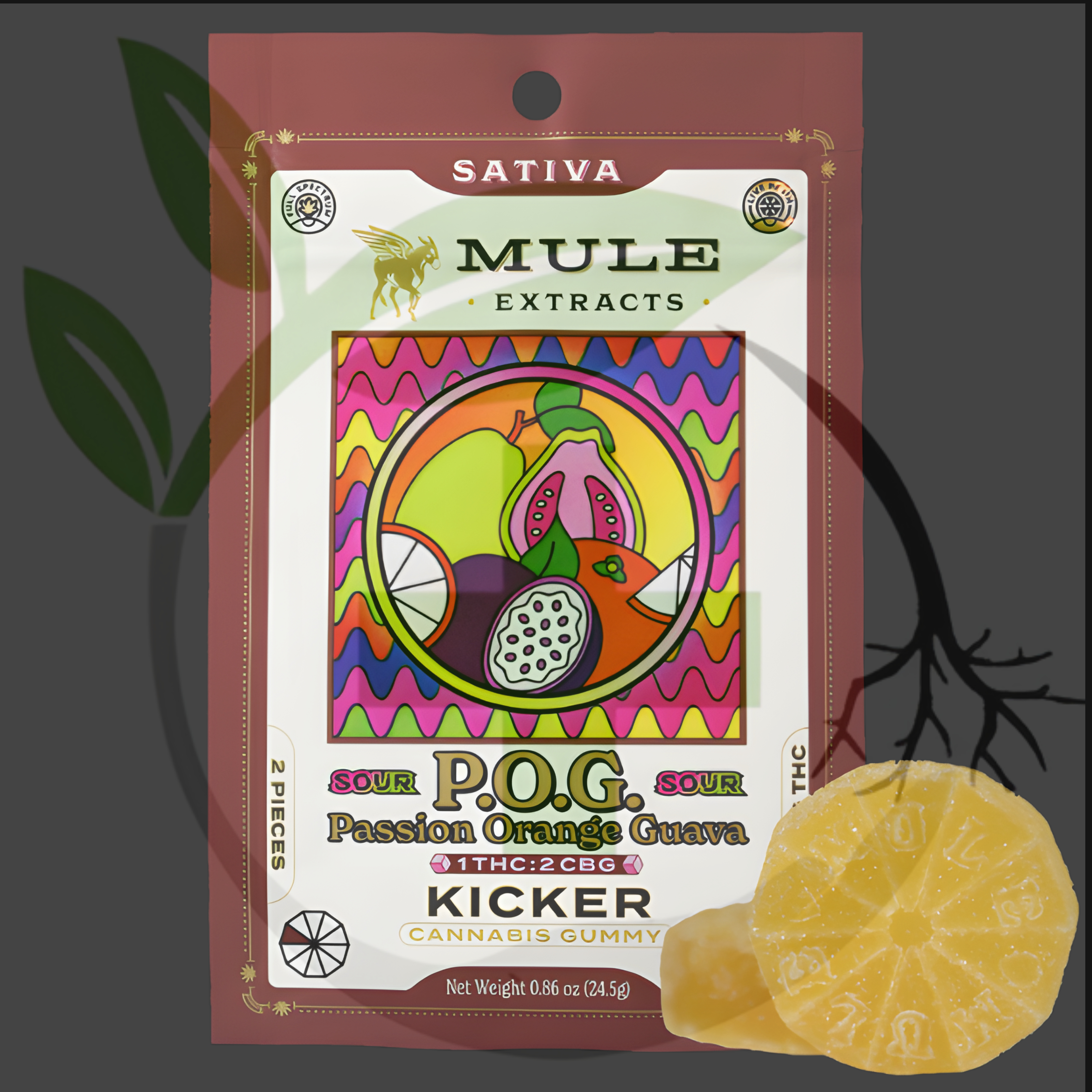 Photograph of product: *Gummy - TF - Mule - 100mg - GLS - Sour P.O.G. 1:2