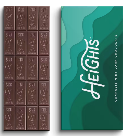 Photograph of product: Mint Dark Chocolate Bar - TH-oui 100mg - Heights