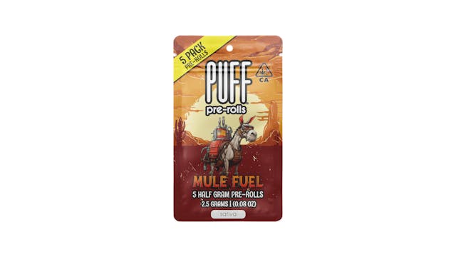 Photograph of product: Mule Fuel 0.5g Prerolls - 5pk - 2.5g - 