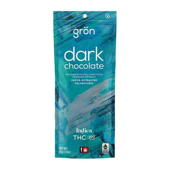 Photograph of product: Dark Chocolate Relaxing - 100mg Chocolate Bar - Gron