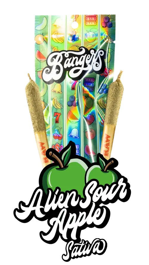 Photograph of product: Alien Sour Apple Infused 2 x 0.6g Preroll 2pk