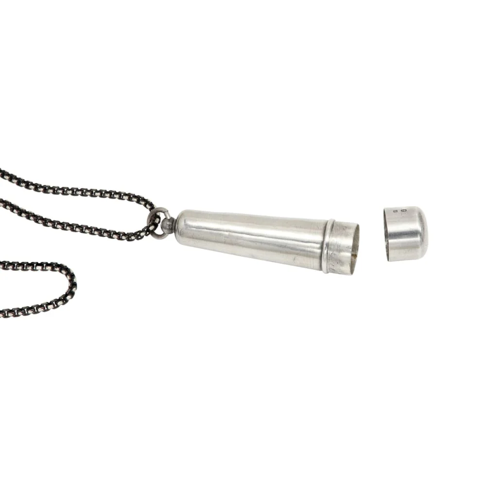 Photograph of product: Antique English Silver Pre-Roll Holder & Pendant, 1905
