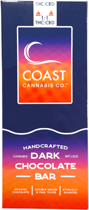 Photograph of product: Dark Chocolate Bar 1:1 (TH-oui:CBD) | 100mg/20pc