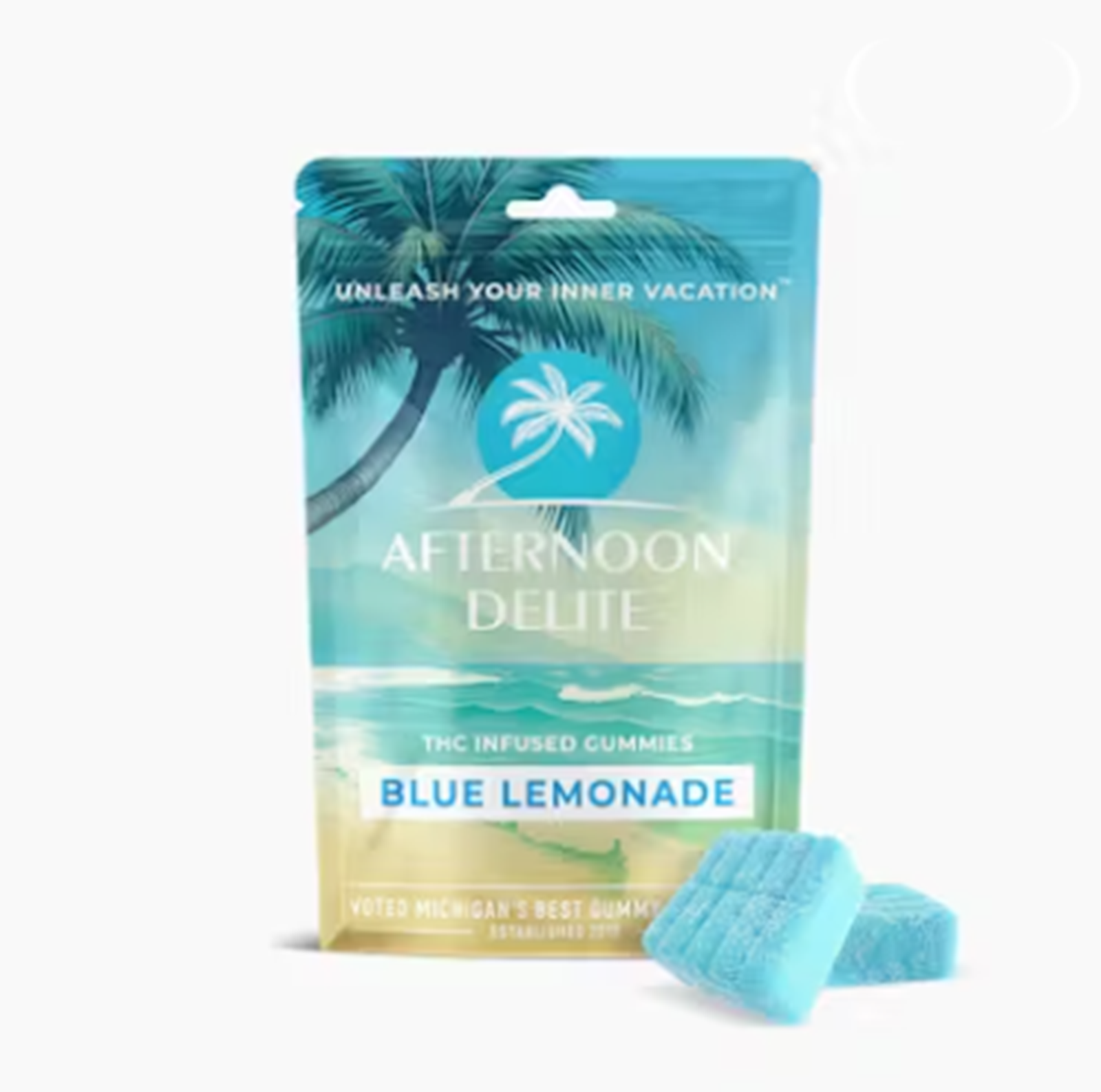 Photograph of product: AFTERNOON DELITE | BLUE LEMONADE | GUMMIES | 200MG | REC