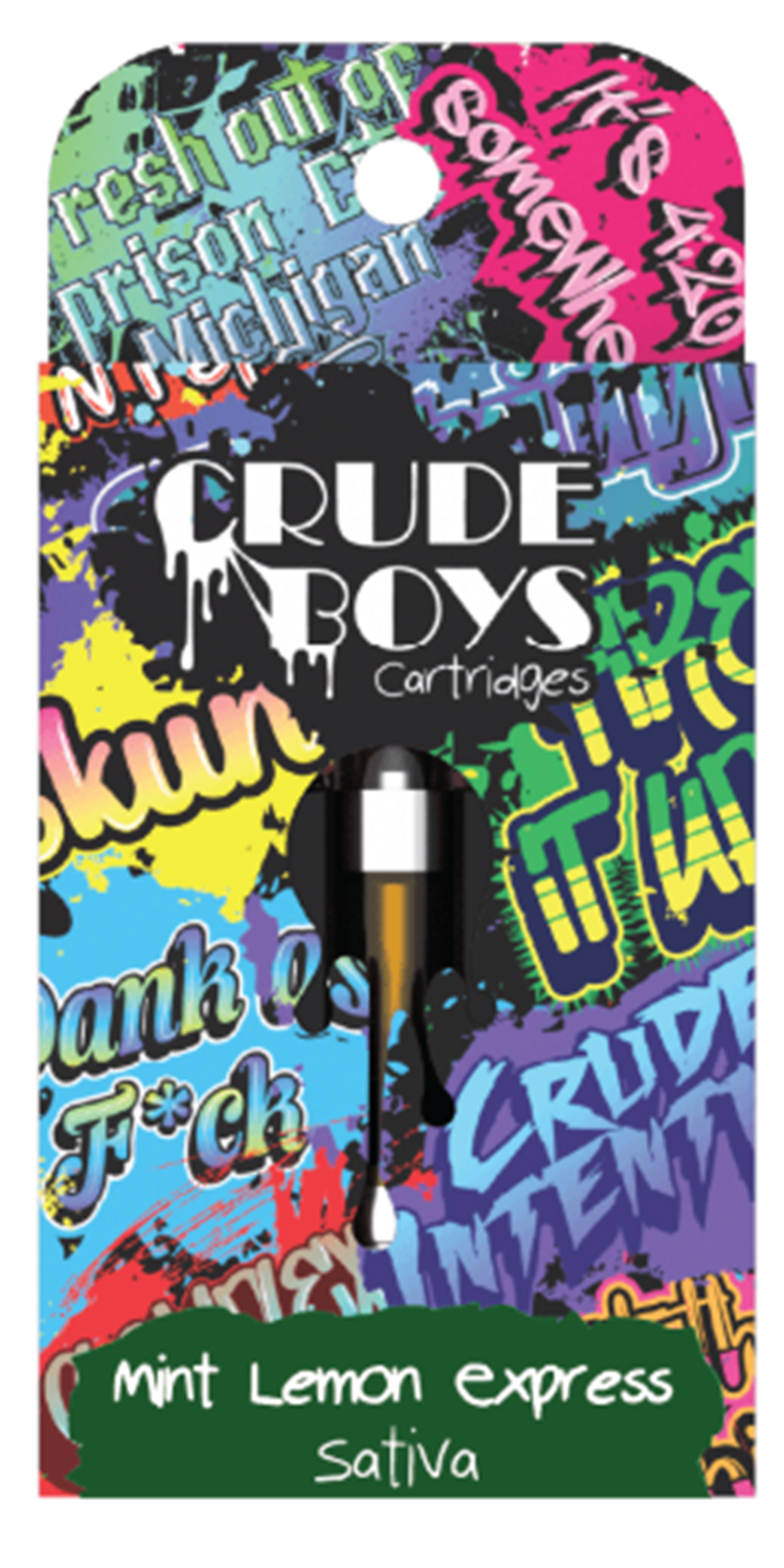 Photograph of product: Crude Boys | Mint Lemon Express | Oui'd | 510 Vape Cartridge| REC