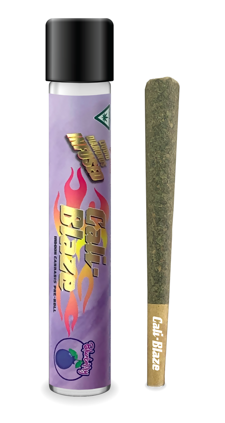 Photograph of product: Donut Blueberry Live Resin Infused Pre-roll 1.2g