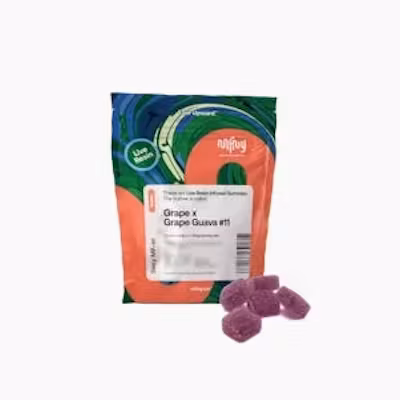 Photograph of product: MFNY Live Resin Infused Gummies 10 count 10mg - Grape X Grape Guava #11 - Oui'd