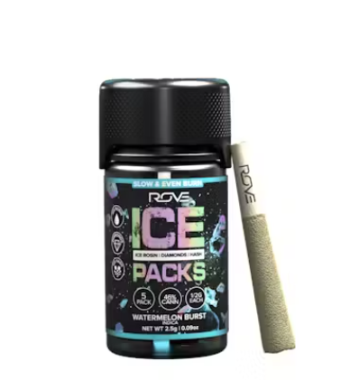 Photograph of product: Rove - Infused Pre Roll - ICE Pack Watermelon Burst 5pk