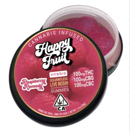 Photograph of product: Raspberry Remedy Rosin Gummies 1:1:1 100mg