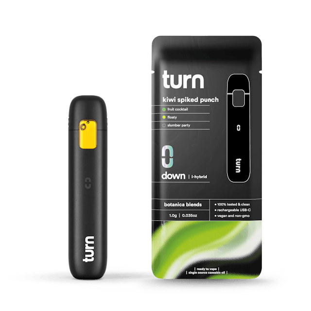 Photograph of product: Kiwi Spiked Punch 1.0g AIO | botanica blends | Down |