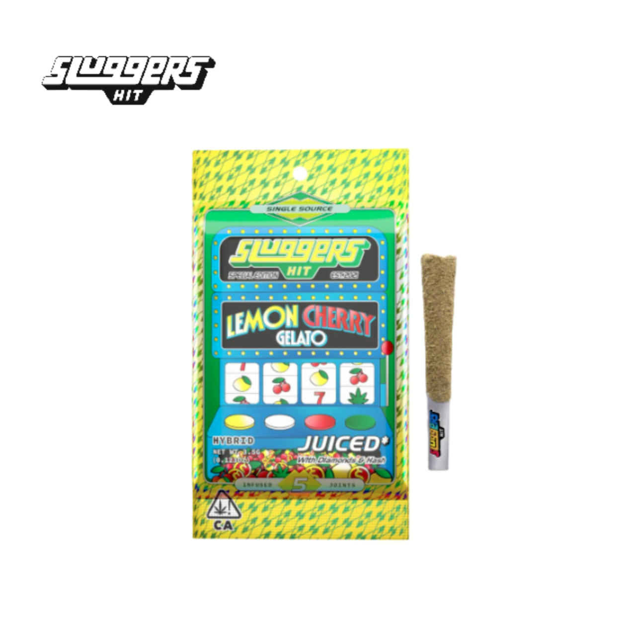 Photograph of product: LEMON CHERRY GELATO 3.5G INFUSED 5 PACK PREROLLS