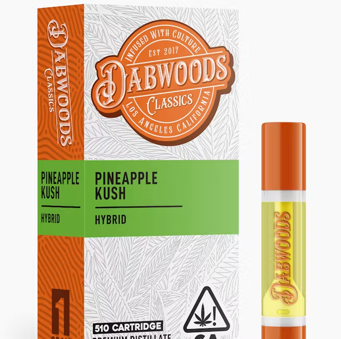 Photograph of product: Dabwoods Pineapple Kush Hybrid Cartridge 1g