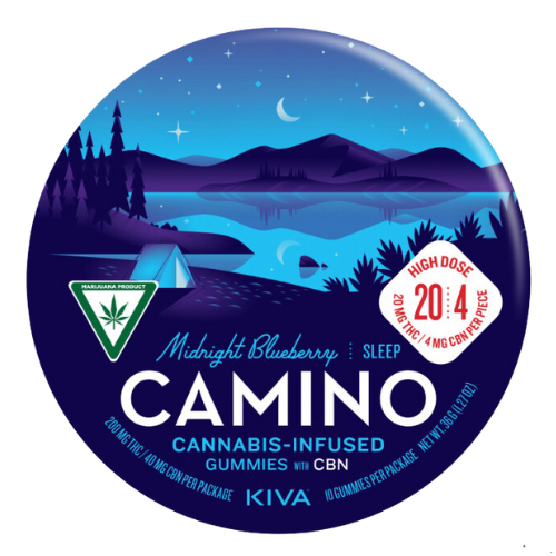 Photograph of product: Kiva Confections Camino Midnight Blueberry Sleep Gummies 200mg THC