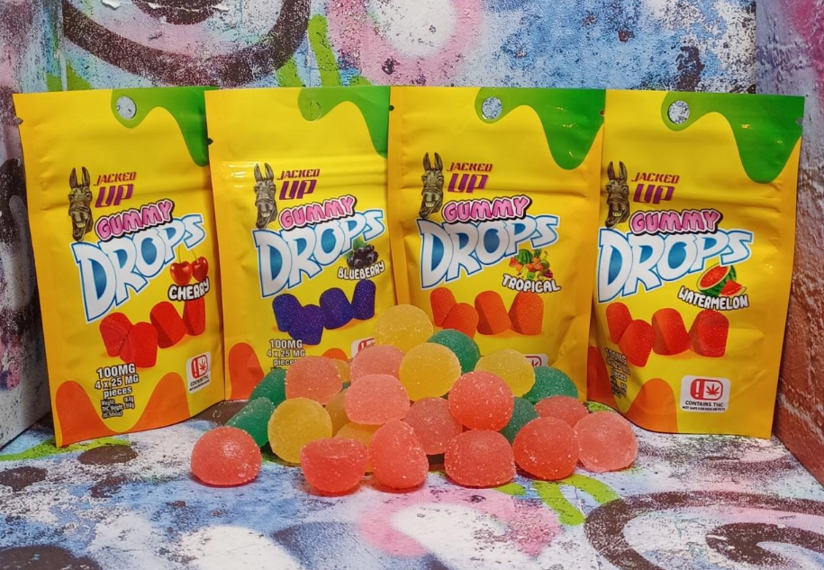 Photograph of Product: Jacked up Gummy Drops Blueberry