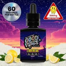 Photograph of product: Good Vibes Lemon Dreams 1:1:1 TH-oui:CBD:CBN Syrup