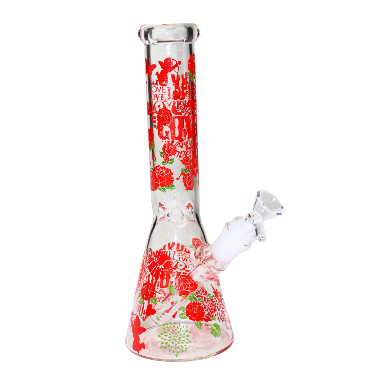 Photograph of product: Hearts and Roses Beaker Bong with Bowl