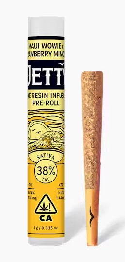 Photograph of product: JETTY MAUI WOWIE X STRAWBERRY MIMOSA LIVE RESIN PREROLL SATIVA 1G