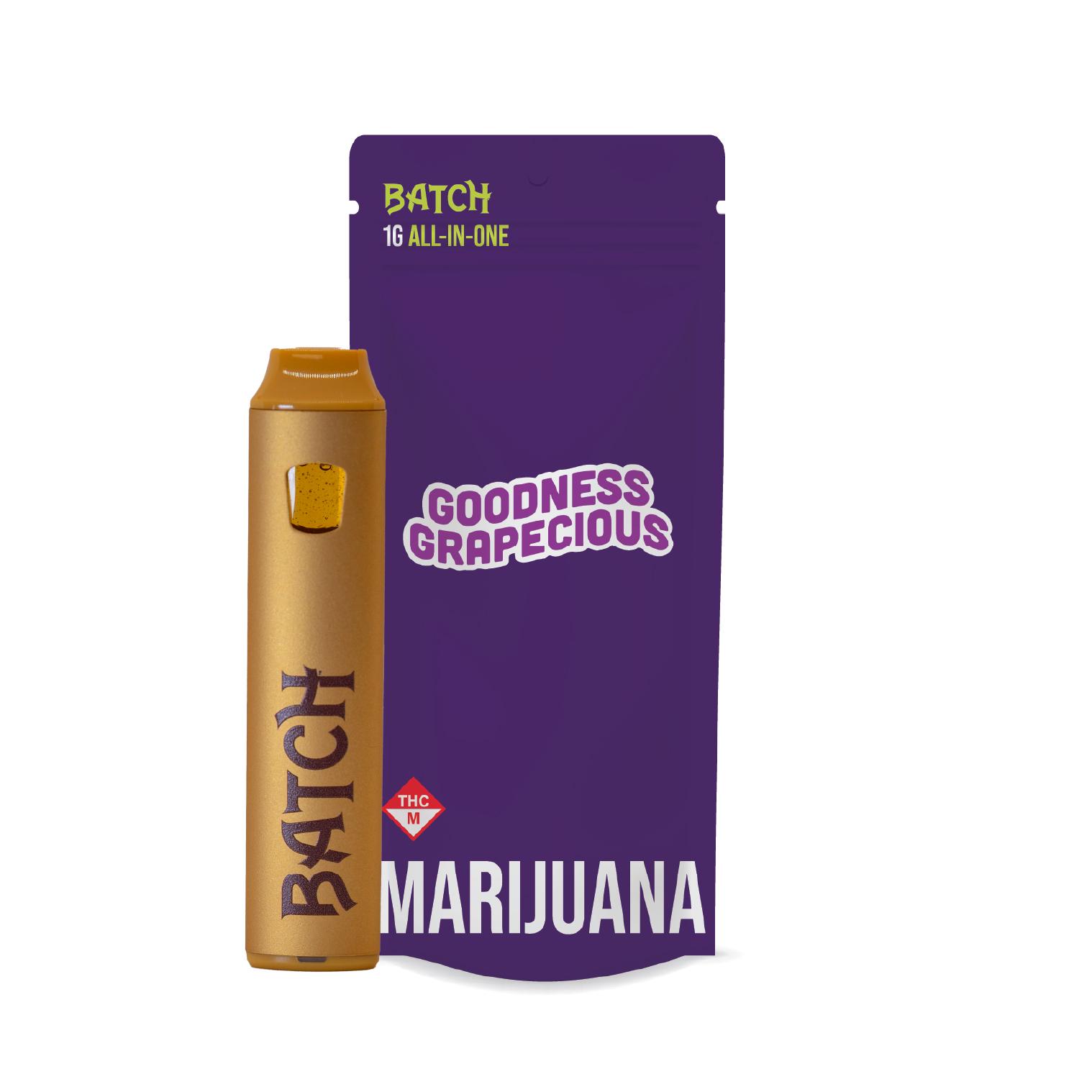 Photograph of product: Goodness Grapecious | 1g | Disposable | Batch