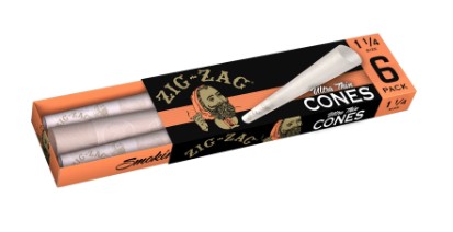 Photograph of product: Papers  Zig Zag 1 1/4" Ultra Thin Cones 6 Pack