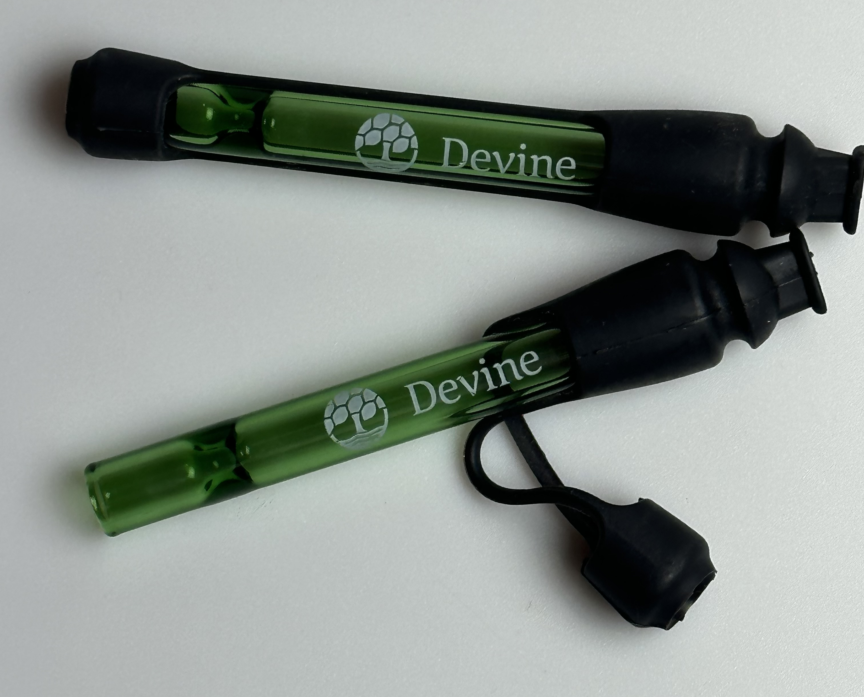 Photograph of product: Devine Branded Glass Chillum With Cover