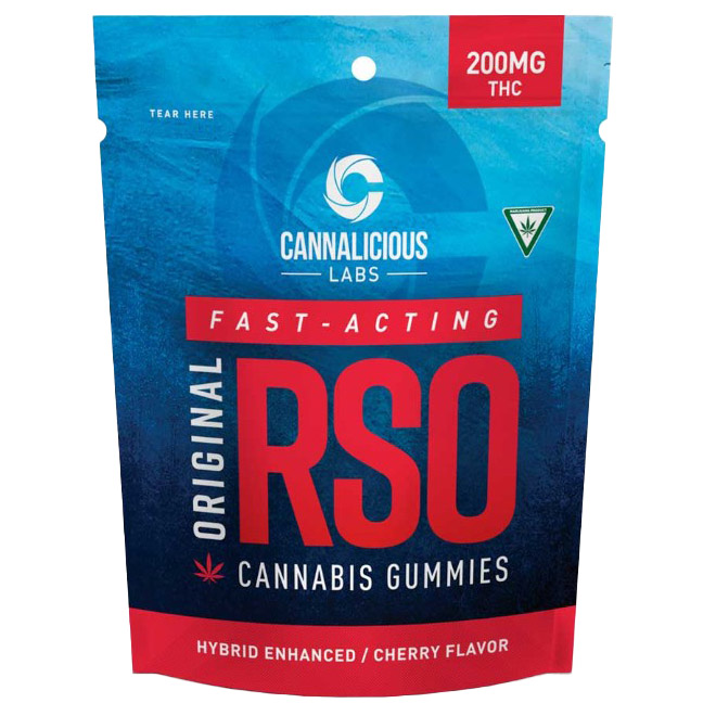 Photograph of product: Cannalicious Cherry Fast-Acting RSO Gummies 200mg Rec