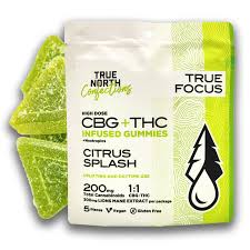 Photograph of product: True North - Citrus Splash 1:1 CBG:TH-oui - 5x20mg Gummies - 200mg