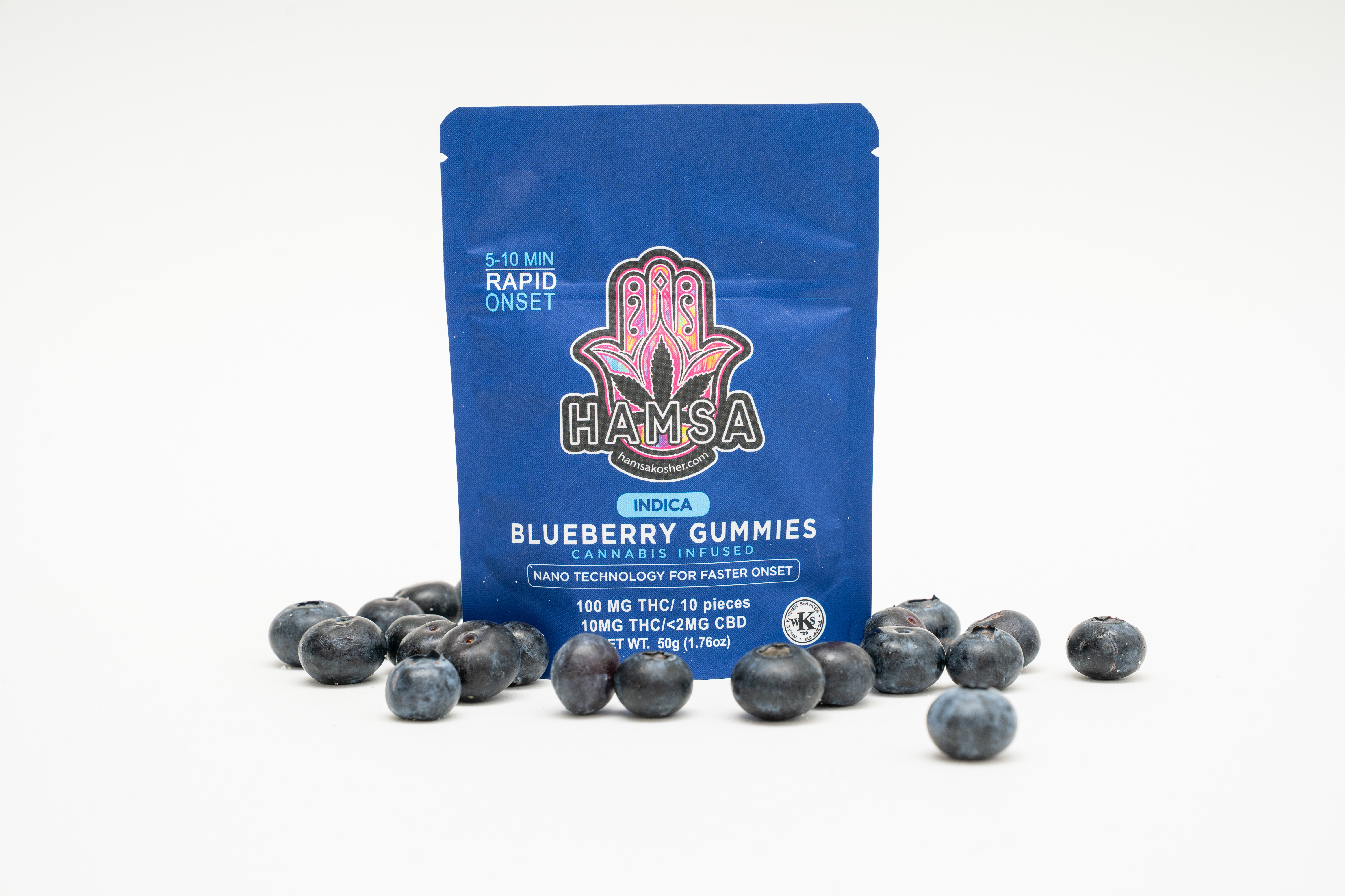 Photograph of product: Blueberry Gummies - Kosher - Vegan - 10 Pack